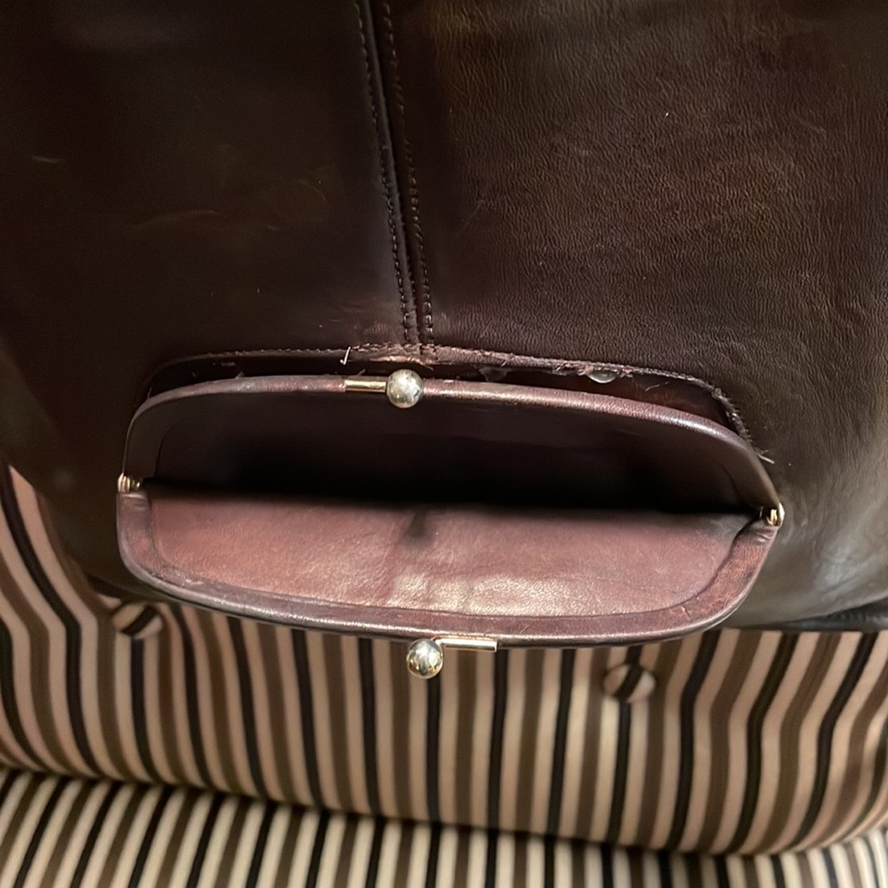Vintage Coach Kisslock Skinny Tote GLUE IN REGISTRATION 9546 9450 9545 MOCHA - Picture 5 of 16